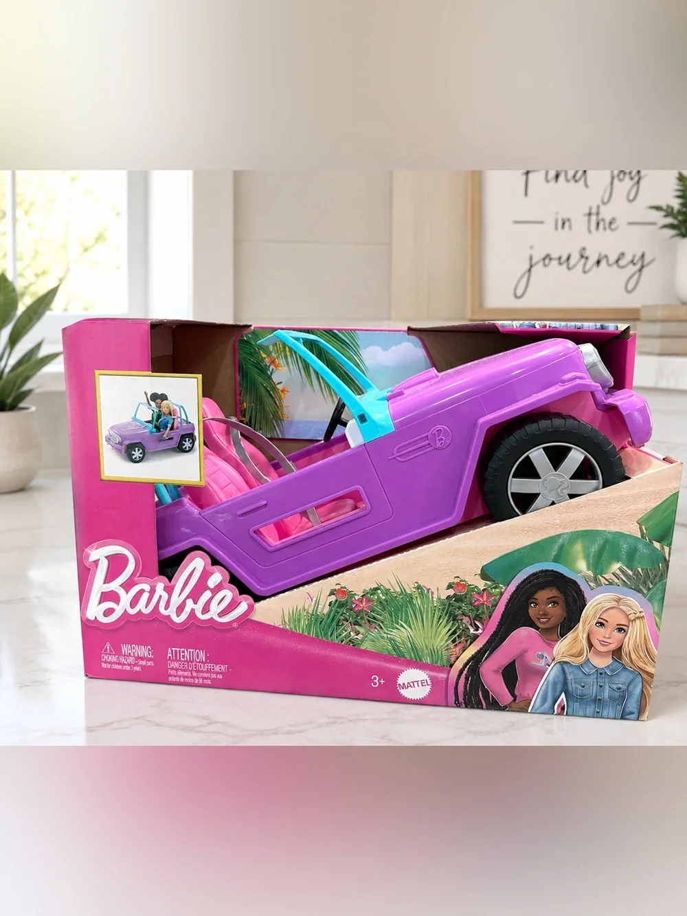 NIB Barbie Off-Road Vehicle Purple Pink 2-Seat SUV Rolling Wheels Mattel Toy